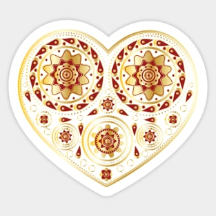 Gold ornamental heart Sticker